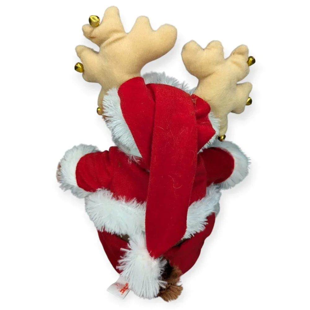 PBC Jethro Moose Sings Jingle Bell Rock Animated Plush Moose Santa Outfit WORKS